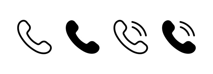 Leinwandbilder - phone call icon set, Contact us telephone sign phone ringing icon - communication contact icons