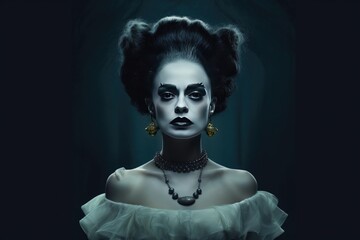 Bride of Frankenstein for Halloween. Generative AI