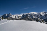 Fototapeta  - Tatry zima góry w śniegu, Giewont, Czerwone Wierchy, przecierać szlak, ścieżka, kościelisko, zakopane
