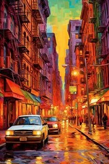 Naklejka na meble View of the city. AI generated art illustration.