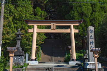 Sticker - 熊本 幣立神社 参道の鳥居