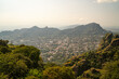 Bird's eye view landscape of Tepoztlan, a mexican town