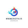 © ARTERNOON - colorful letter A for HVAC logo design