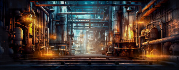 Industrial abstract for background, Backdrop, welding and manufacturing. Generative AI