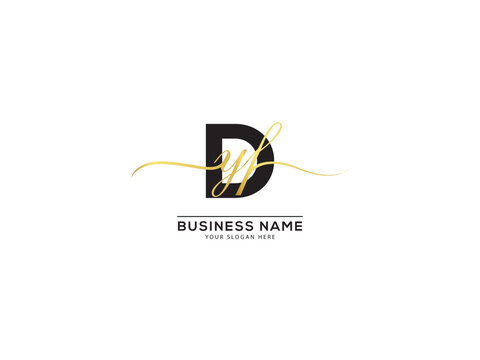 Luxury royal letter Dyf Signature Logo Design