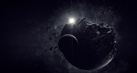 Wall Mural - image of outer space. disaster theme.