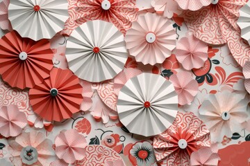 Wall Mural - Background with . Coopyspace. Origami, paper art style. Generative AI