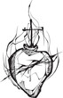 Hand drawn illustration of Jesus Sacred Heart