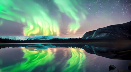 northern, lights, polar, light, night, 