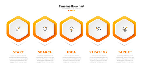Aufkleber - Timeline infographic design with options or steps. Infographics for business concept. Can be used for presentations workflow layout, banner, process, diagram, flow chart, info graph, annual report.