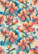 Watercolor fashionable floral pattern, botanical illustration with the image of a magnolia.