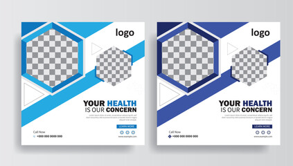 Wall Mural - Medical Social Media promotion post design,  Digital marketing agency post banner, Digital marketing expert banner.