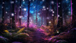Magical forest abstract fictional place background