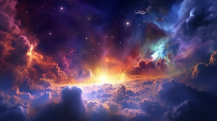 Wall Mural - colourful space galaxy nebula  night cosmos, abstract, fictional
