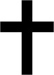 Religion cross icon vector illustration on white background. The Christian cross is a symbol of Jesus Christ's passion (shown is simple Latin cross)