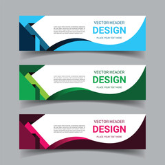 Wall Mural - Set of colorful Vector abstract banners and Web banner design background or header Templates and creative modern flat material design style