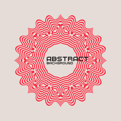 Poster - Symmetrical composition of wavy lines. Abstract element for design. Vector illustration. A pattern of deformed stripes.