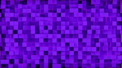Poster - Background with moving chaotic cubes. Design. Background with squares extending into field. 3D cubes move like wall