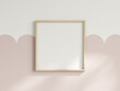© vnmockup - square frame on the wall, girl room interior frame mockup, print mockup, baby room mockup, kids room mockup, nursery interior frame mockup, gallery wall mockup, pink wall mockup, 3d render