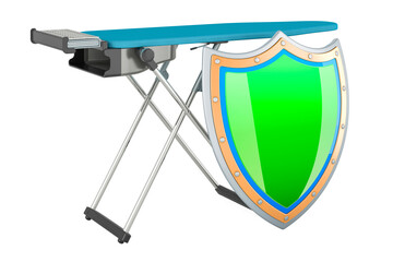Poster - Ironing Board with shield, 3D rendering