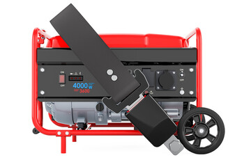 Poster - Gasoline generator with safety belt, 3D rendering