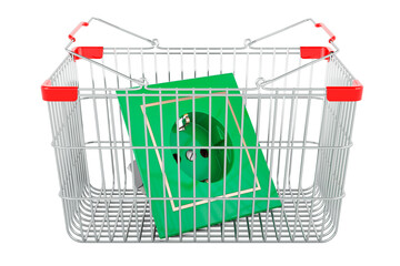 Poster - Electric socket inside shopping basket, 3D rendering
