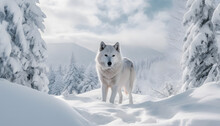 White Wolf In Snow
