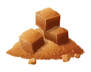 Poster - Sweet brown sugar cubes cartoon design
