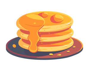 Poster - Stack of pancakes with honey syrup