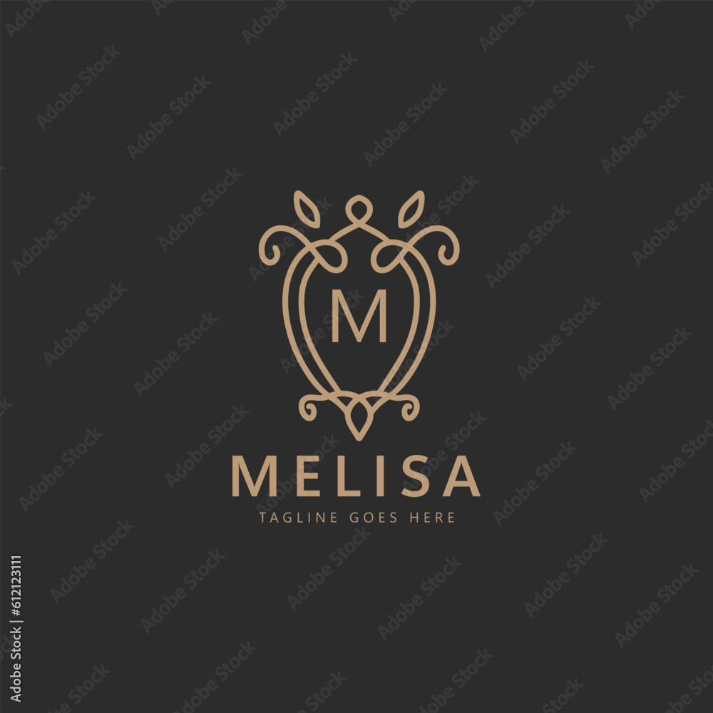 Simple Elegant Initial Letter M Logo Design Stock Vector | Adobe Stock