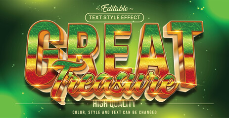 Poster - Editable text style effect -Great Treasure text style theme.