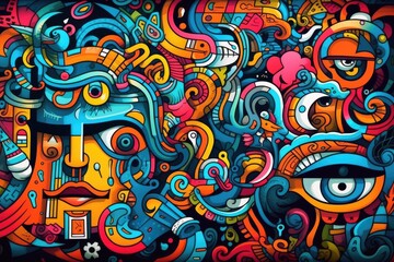  Colorful doodle art Generative AI