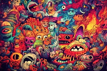  Colorful doodle art Generative AI