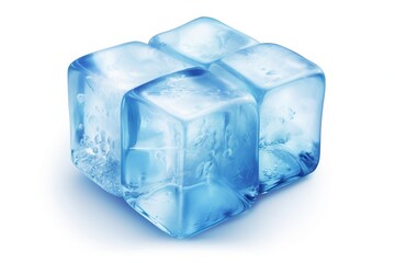 Poster - ice cubes isolated on white background. Generated by AI.