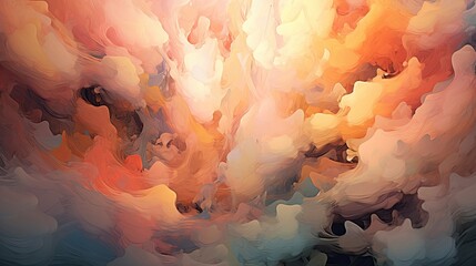 Wall Mural - Abstract colorful art piece. Swirling colors illustration painting. Beautiful texture background.