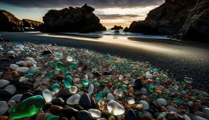 Poster - Glass Beach California USA