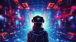 conceptual illustration of virtual reality cyber person