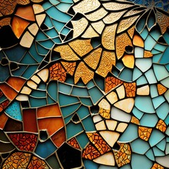 Wall Mural - mosaic tiles texture stained glass windows