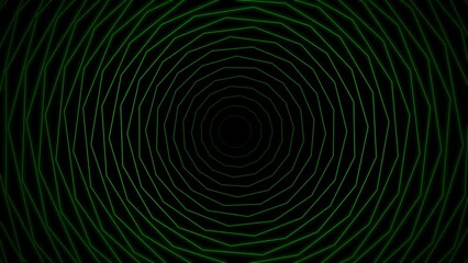 Wall Mural - green kinky circle spin 4k loop features overlapping lines forming a hypnotic circle with a black ba