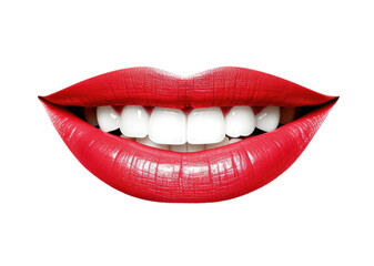 Wall Mural - mouth smiling isolated on transparent background - generative ai