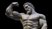 Greek Statue Of A Bodybuilder In The Gym