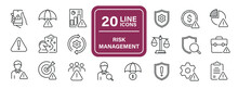 Risk Management Line Icons. Editable Stroke. For Website Marketing Design, Logo, App, Template, Ui, Etc. Vector Illustration.