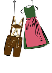 Wall Mural - Dirndl und Lederhose