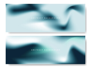 Aufkleber - Bright blue green color holographic vector backgrounds set. Abstract sea wave color liquid gradient creative banners collection. Blurred soft blend cyan colour gradation minimalist backgrounds.