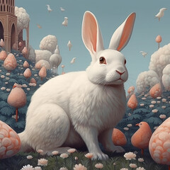 White Rabbit Illustration Fantasy Style