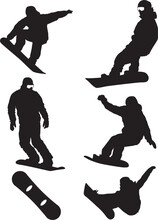 Snowboarder Set Vectors