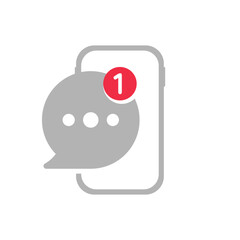 Poster - new message notification on smartphone screen concept illustration glyph or filled icon design editable vector eps10
