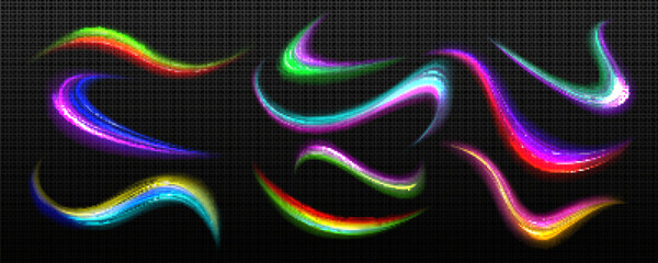 Poster - chameleon blur spot with y2k aura neon gradient. 3d abstract brush shape vector blend texture. futur