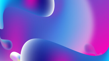 Wall Mural - Modern colorful gradient liquid fluid abstract background with blob shapes