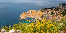 View Of The Old Town Vacation At The Mediterranean Sea Dalmatia Panorama In Dubrovnik, Croatia